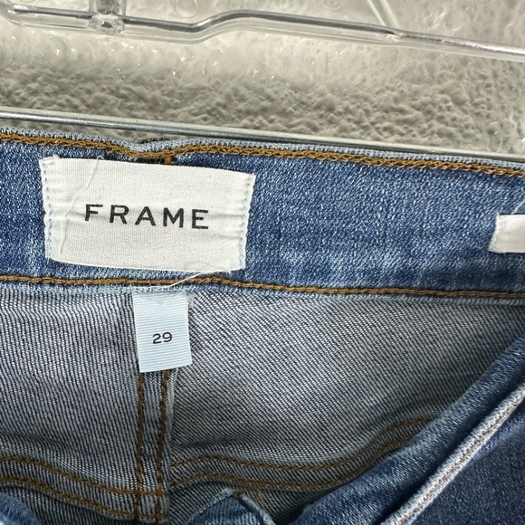 Frame Denim Le Crop Samson Flare Jean Women's Blue Size 29 - Picture 7 of 8
